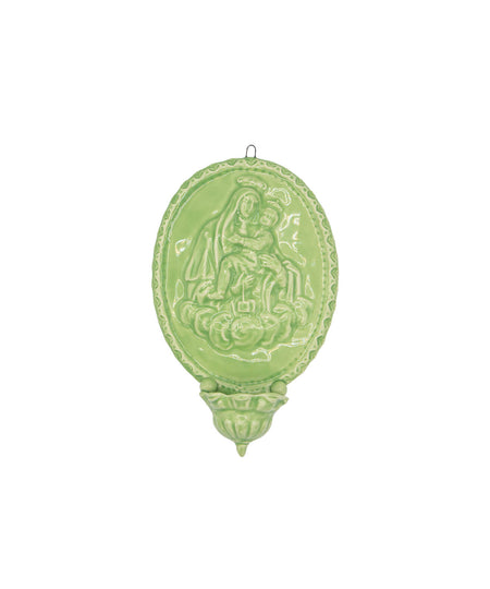 Acquasantiera con Medaglione Madonna del Carmine - medium